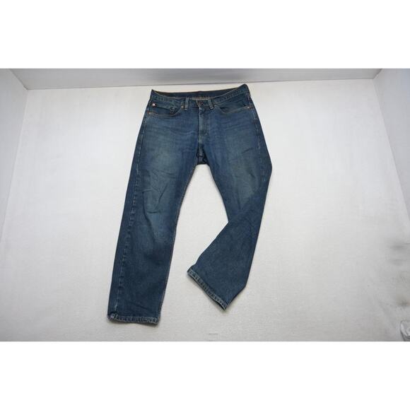 Levi's 505 Regular Fit Straight Stretch Rugged Denim Blue Jeans Mens Sz 34 x 29 - Picture 1 of 8